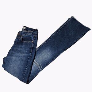 YMI Jeans Womens Size 1 Boot Cut Low Rise Medium Wash Ripped Denim Pants Juniors